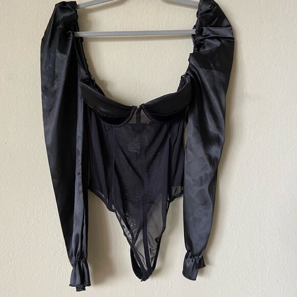 NWT Revolve Ow Collection Shae Black Bodysuit Sheer Size M - Picture 6 of 9